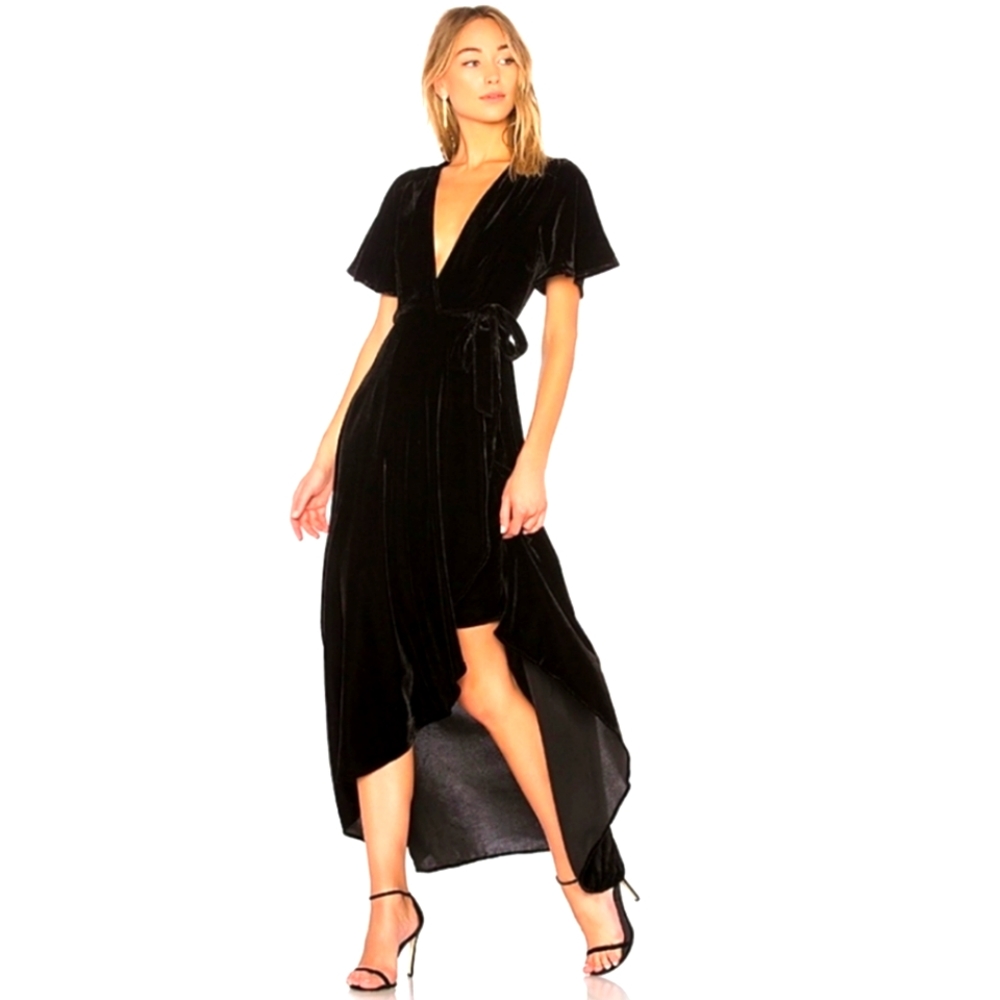 NWT REVOLVE Velvet Wrap Maxi
